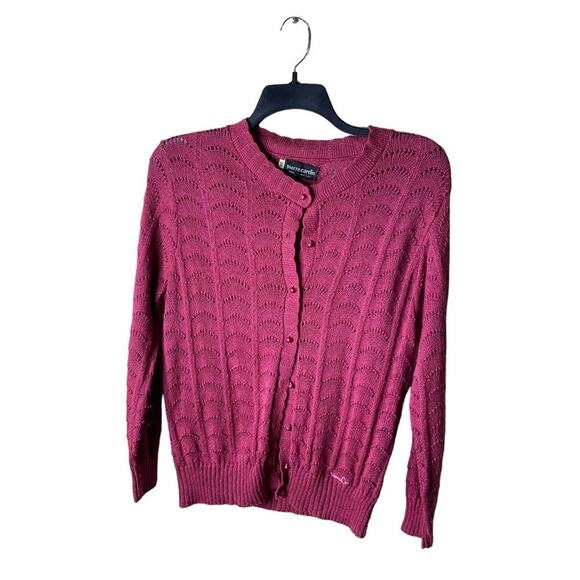 Vintage Pierre Cardin Cardigan Knit Sweater Women's Size 38/US 6 Knitted Stretch - Picture 3 of 7